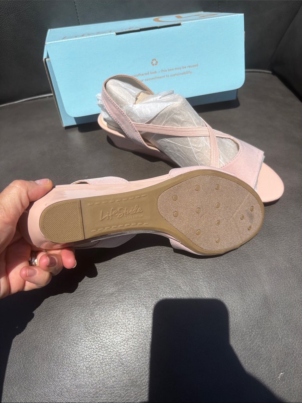Life Stride Blush Pink Crisscross Slingback Sandals - Women sz 8.5 new - Picture 6 of 7